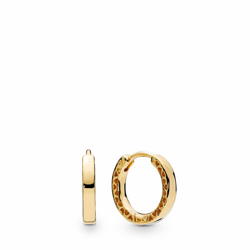 Pandora Australia Shine™ Hearts of Pandora Australia Hoop Earrings - 18ct Gold Plated | LIHBGM905